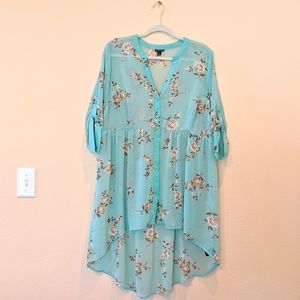 Torrid High Low Mint Green Blouse 14/16 (Torrid 1)